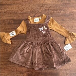 Disney Junior Minnie Mouse brown top and corduroy dress set